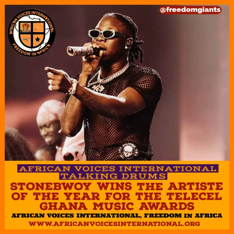 STONEBWOY WINS THE ARTISTE OF THE YEAR FOR THE TELECEL GHANA MUSIC AWARDS