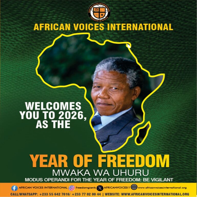 AFRICAN VOICES INTERNATIONAL Launches us into our Year of Freedom